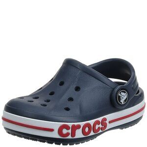 NEW CROCS KID'S BOYS & GIRLS BAYABAND CLOG SHOE, NAVY, 1 M US LITTLE KID